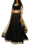 Buy_Ranian_Black Chanderi Silk Lehenga Set _at_Aza_Fashions