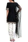 Shop_Ranian_Black Round Embellished Kurta Dhoti Pant Set _at_Aza_Fashions