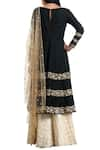 Shop_Ranian_Black Sequin Hand Embroidered Kurta With Zari Palazzos And Dupatta _at_Aza_Fashions