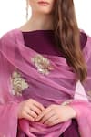 Ranian_Purple Blended Silk Thread Sequin Kalidar Anarkali With Palazzos And Dupatta _Online_at_Aza_Fashions