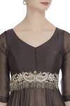 Pleats by Kaksha and Dimple_Grey Cutdana Bead Embroidered Tunic With Palazzos And Dupatta_at_Aza_Fashions