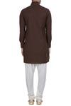Shop Diyarajvvir Brown Short Pathani Kurta at Aza Fashions Shop_Diyarajvvir_Brown Short Pathani Kurta_at_Aza_Fashions