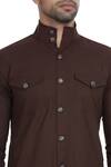 Diyarajvvir Brown Short Pathani Kurta at Aza Fashions Diyarajvvir_Brown Short Pathani Kurta_at_Aza_Fashions