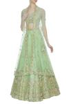 Buy_Tamanna Punjabi Kapoor_Green Lehenga Set With Cape Style Dupatta_at_Aza_Fashions