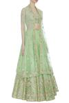Tamanna Punjabi Kapoor_Green Lehenga Set With Cape Style Dupatta_Online_at_Aza_Fashions