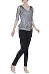 Buy_Swatee Singh_Grey Peplum Top  _at_Aza_Fashions