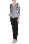 Buy_Swatee Singh_Grey Peplum Top  _Online_at_Aza_Fashions