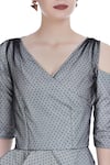 Swatee Singh_Grey Peplum Top  _at_Aza_Fashions