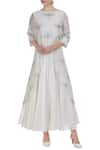 Buy_Taika by Poonam Bhagat_Off White Chanderi Printed And Embroidered Dragonfly Tunic With Anarkali  _at_Aza_Fashions