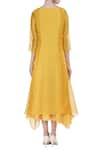 Shop Taika By Poonam Bhagat Yellow Chanderi Embroidered Thread Work Boat Asymmetric Layered Tunic at Aza Fashions Shop_Taika By Poonam Bhagat_Yellow Chanderi Embroidered Thread Work Boat Asymmetric Layered Tunic _at_Aza_Fashions