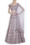 Buy Pooja Peshoria Purple Raw Silk Embroidered Zardozi Work Off Blouse With Lehenga And Dupatta at Aza Fashions Buy_Pooja Peshoria_Purple Raw Silk Embroidered Zardozi Work Off Blouse With Lehenga And Dupatta _at_Aza_Fashions