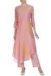 Buy_Rajat & Shraddha_Pink Round Chanderi Kurta Set  _at_Aza_Fashions