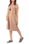 Sayantan Sarkar_Brown Linen Midi Dress_Online_at_Aza_Fashions