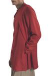Buy_Antar Agni_Red Linen Shirt With Button Placket_Online_at_Aza_Fashions