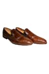 Buy_Artimen_Brown Plain Handcrafted Pure Leather Brogue Loafers _Online_at_Aza_Fashions