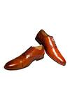 Buy_Artimen_Brown Plain Handcrafted Pure Leather Brogue Loafers _at_Aza_Fashions