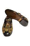 Shop_Artimen_Black Pure Leather Leather Embroidered Loafers_at_Aza_Fashions