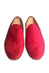 Shop_Artimen_Red Plain Velvet Loafers_at_Aza_Fashions