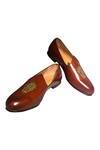 Buy_Artimen_Brown Embroidered Leather Shoes _at_Aza_Fashions