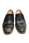 Shop_Artimen_Grey Plain Leather D-monk Loafers _at_Aza_Fashions