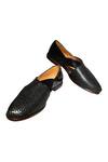 Buy_Artimen_Black Woven Peshawari Handcrafted Shoes _at_Aza_Fashions