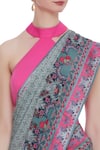 Shop_Siddhartha Bansal_Grey Floral Printed Crepe Silk Saree For Women_Online_at_Aza_Fashions