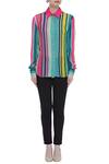 Shop_Siddhartha Bansal_Multi Color Striped Shirt_Online_at_Aza_Fashions