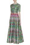 Buy_Siddhartha Bansal_Green Floral Printed Kurta _Online_at_Aza_Fashions