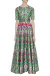 Shop_Siddhartha Bansal_Green Floral Printed Kurta _Online_at_Aza_Fashions