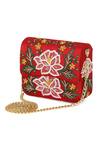 NR BY NIDHI RATHI_Red Thread And Zari Floral Embroidered Bag _at_Aza_Fashions