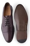 Shop_Rapawalk_Maroon Handcrafted Toe Cap Derby Shoes  _at_Aza_Fashions