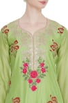 Buy_Abhi Singh_Green Chanderi Kurta Palazzo Set_Online_at_Aza_Fashions