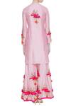 Shop_Abhi Singh_Pink Round Chanderi Silk Kurta Sharara Set  _at_Aza_Fashions
