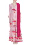 Abhi Singh_Pink Round Chanderi Silk Kurta Sharara Set  _Online_at_Aza_Fashions