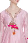Buy_Abhi Singh_Pink Round Chanderi Silk Kurta Sharara Set  _Online_at_Aza_Fashions