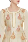 Buy_Abhi Singh_Beige Round Chanderi Silk Kurta With Dupatta  _Online_at_Aza_Fashions