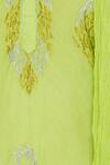 Nazar By Indu_Green Mandarin Collar Embroidered Anarkali Set_at_Aza_Fashions