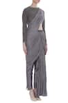 Nitika Kanodia Gupta_Grey Embroidered Blouse With Draped Pants  _Online_at_Aza_Fashions