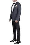 Nivedita Saboo_Black Suiting Fabric Digital Print Thread Jacket Tuxedo Set  _Online_at_Aza_Fashions