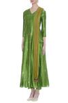 Buy_Pinki Sinha_Green Banarasi Silk  Hand Woven Kurta Set_Online_at_Aza_Fashions