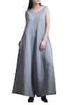 Buy_Bohame_Grey Round Cotton Jumpsuit _at_Aza_Fashions