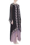 Kavita Bhartia_Black Round Asymmetric Tunic With Cape  _Online_at_Aza_Fashions