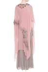 Shop_Kavita Bhartia_Pink Round Embroidered Cape And Sharara Set  _at_Aza_Fashions