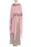 Buy_Kavita Bhartia_Pink Round Embroidered Cape And Sharara Set  _Online_at_Aza_Fashions