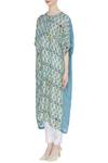 Divya Sheth_Blue Hand Block Print Naturally Dyed Tunic _Online_at_Aza_Fashions