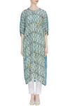Buy_Divya Sheth_Blue Hand Block Print Naturally Dyed Tunic _Online_at_Aza_Fashions