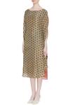 Buy_Divya Sheth_Brown Hand Block Printed Dress For Women_Online_at_Aza_Fashions