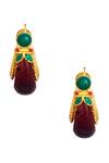 Shop_Anjali Jain_Green Dual Color Hoop Earrings_at_Aza_Fashions