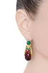 Buy_Anjali Jain_Green Dual Color Hoop Earrings_at_Aza_Fashions