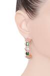 Buy_Outhouse_Green Crystals Cluster Mini Hoops_at_Aza_Fashions